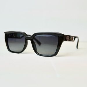 Versace Black Square Sunglasses with Gradient Lenses